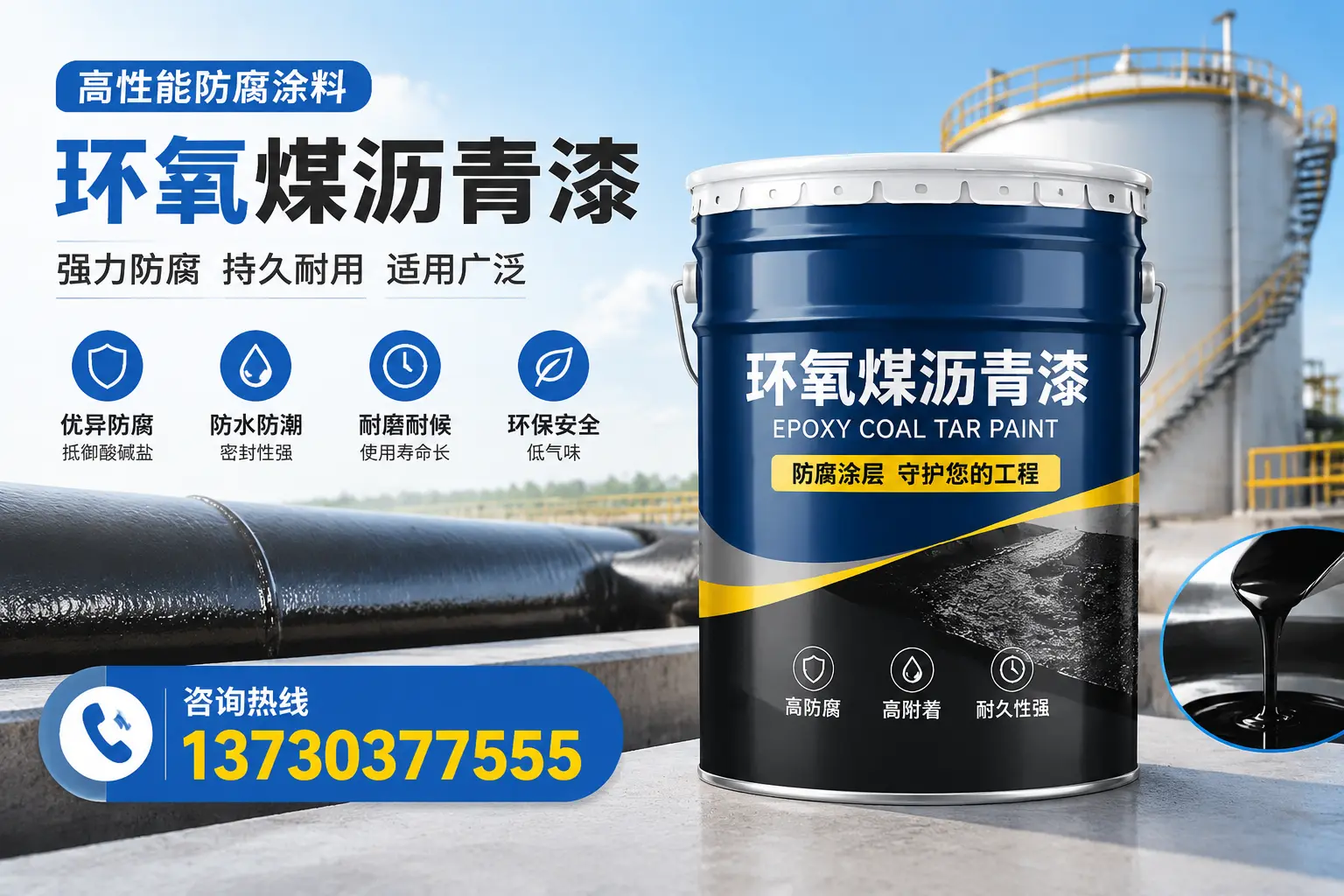 环氧煤沥青漆的耐久性分析，适合海门的使用场景